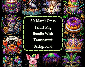 Mardi Gras PNG Bundle: Fleur De Lis, Louisiana Design (Digital Download)