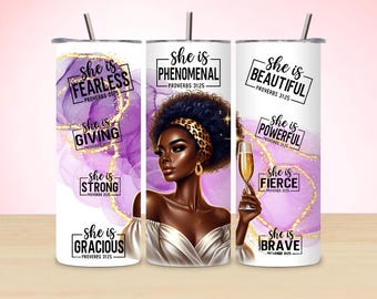 Erstellt mit einem Zweck Tumbler Wrap, Schwarze Frau Tumbler PNG, 20 Unzen Skinny Tumbler Design, Sie ist Tumbler Wrap, Black Girl Magic Design