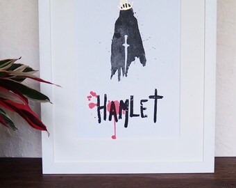 William Shakespeare 'The Tempest' play- hand screenprinted A4 shakespeare literary quote book print