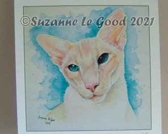 Siamese Cat art print Creampoint Oriental Limited Edition large signed limited edition painting by English artist Suzanne Le Good