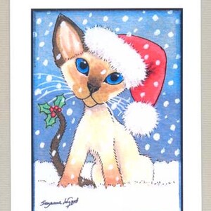 SIAMKATZE Weihnachtskarten 6er Pack von Suzanne Le Good