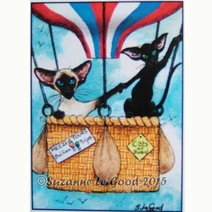 Gato siamês Arte oriental ACEO Impressão montada em edição limitada da pintura original de Suzanne Le Good