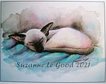 Siamese Cat kitten art print large Limited Edition large signed from painting by English artist Suzanne Le Good