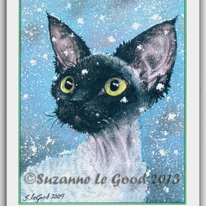 Black Smoke DEVON REX KATZEN Weihnachtskarten 6er Set von Suzanne Le Good