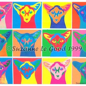 Siamkatze Kunstdruck Pop Art nach Original Collagengemälde der englischen Künstlerin Suzanne Le Good