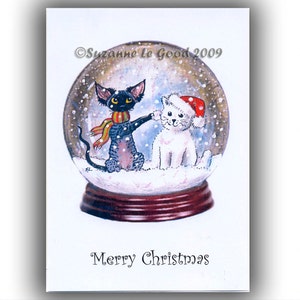 DEVON REX CAT Kerstkaartenpakket van 6 door Suzanne Le Good