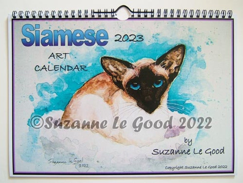 SIAMESE Cat Art Calendar 2023 Painting ACEO Canvas Wall Etsy Ireland