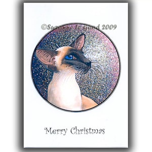 SEALPOINT SIAMESE CAT Kerstkaartenpakket van 6 door Suzanne Le Good