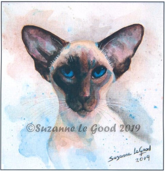 Siamese Cat Art Print Sealpoint Oriental Shorthair Limited Etsy