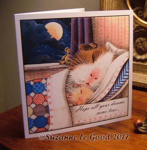 Guinea Pig art birthday card from original painting  exclusive by Eng…