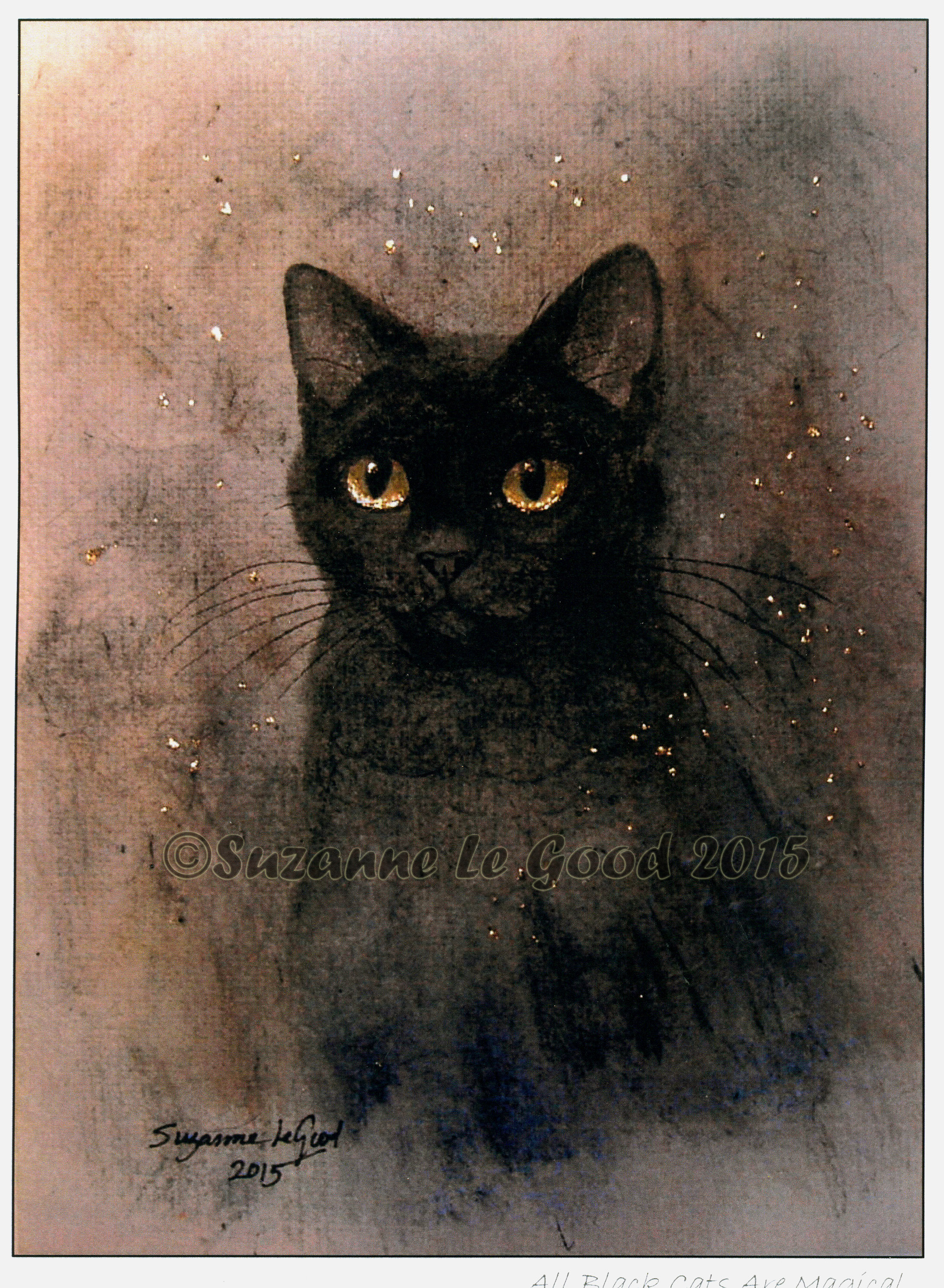 【ブラッキー】絵画 猫 Kuku 今日の切り絵 くろねこと紅茶 🐈‍⬛ 【切り絵展示のお知らせ
