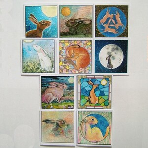 10er-Packung sortierte HASE Grußkarten original Designs von Gemälden von Suzanne Le Good