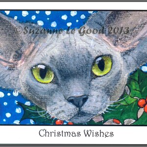 Blue Smoke DEVON REX KATZE Weihnachtskarten 6er Set von Suzanne Le Good