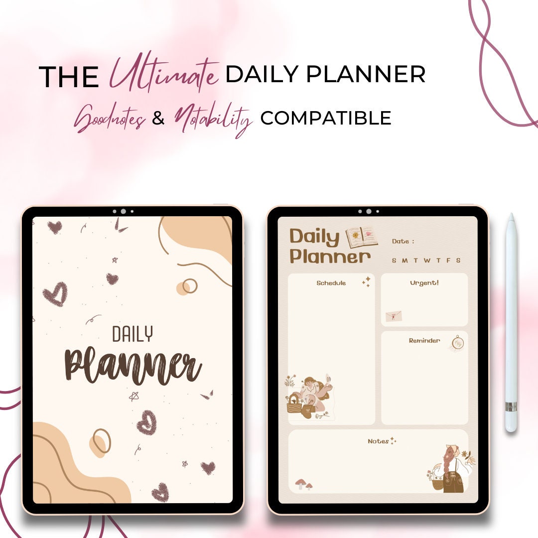 Daily Planner Goodnotes Template, Daily Planner Page, Daily Printable Planner, Digital Planner