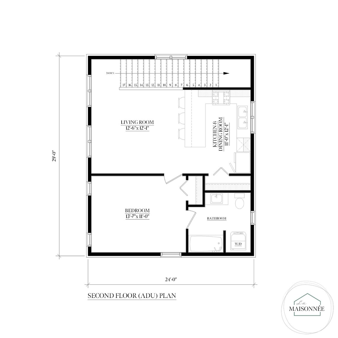 Modern 2-car Garage ADU Plan With Loft Apartment (PDF) - Etsy