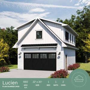 ADU Plan Garage Plan Modern 2 Car Garage Plans Loft Plan Guest House Plan Apartment Garage ADU House Plan Loft Garage with apartment above