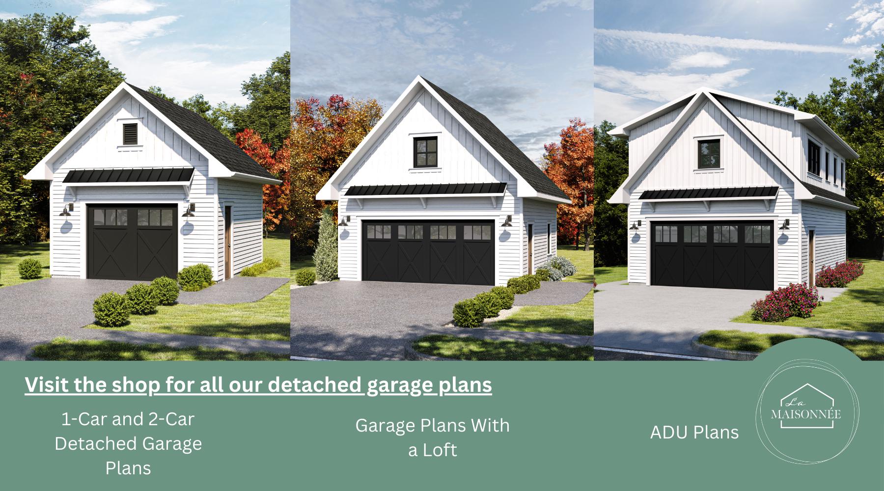Modern 2-car Garage ADU Plan With Loft Apartment (PDF) - Etsy