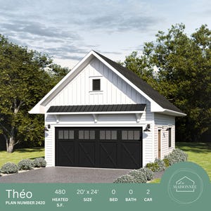 20&#39;x24&#39; Garage Plans Garage Plan de Garage Blueprints Detached Garage Plans Two-Car Garage Plans Double Garage Plan Garage Floor Plan