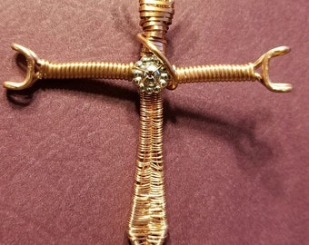 wire wrap sword pendant or ornament