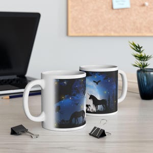 Betoverende keramische mok eenhoorn | Magisch cadeau voor eenhoornliefhebbers, gezellige drankjes, fantasiedecor, verjaardag, vakantiecadeau