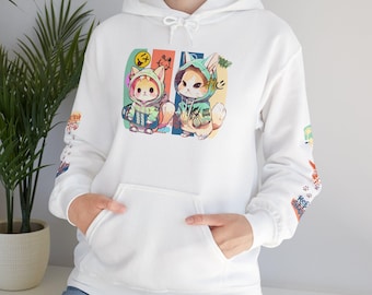 Skateboard Kittens Hooded Sweatshirt, Cat Lover Gift, Cute Kitten Jumper, Skateboarding Cat Apparel, Funny Hoodie, Animal Lover Top