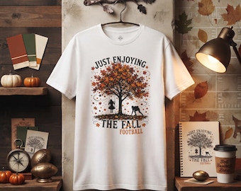 Just Enjoying the Fall Football T-Shirt | Autumn Tree, Kids Playing