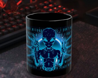 Alien Coffee Mug | Sci Fi Graphic Ceramic Cup (11oz)