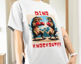 T-Rex Boxing Match T-Shirt, Funny Dinosaur Graphic Tee