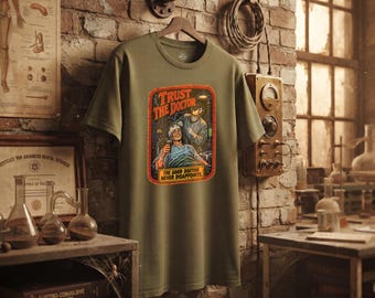Trust the Doctor Illustration T-Shirt | Vintage Horror Dentist Poster