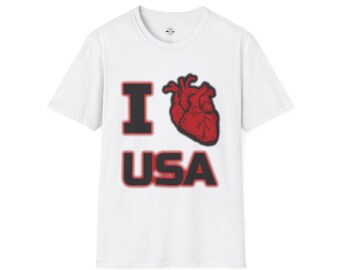 Maglietta patriottica "I Love USA" / Maglietta con grafica "Orgoglio americano".
