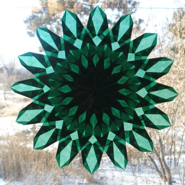 Emerald groen Sunburst venster ster voor vogel Deterrant op Windows of vakantie en huisdecoratie