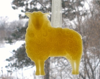 Beeswax Sheep Impression - All Natural, Beautiful, Hand-Crafted, Year Round Ornament for Your Window or Potpourri Dish
