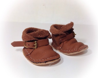 In stock  ..toddler / Baby Sasha shoes / leather dolls shoe /lace up leather baby sasha buckle boots