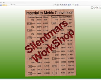 Measurement Conversion Chart | Imperial to Metric | digital file | svg ai crv dxf pdf