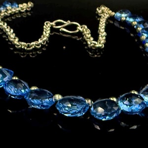 Faceted Tanzanite Necklace, Sterling Silver, Throat Chakra