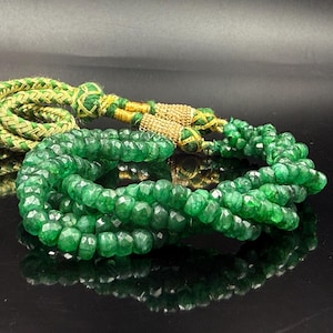 Natural Emerald  Necklace, Zambian Emerald Beads Necklace, Emerald Beads, Emerald Faceted Rondelle Beads