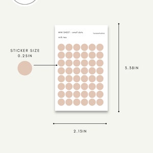 MATTE TRANSPARENT Small Dots - Minimal & Functional Stickers | Minimal Neutral Color Stickers | Functional Dots Planner Stickers