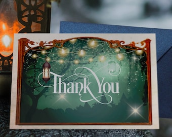 Enchanted Woods Thank you note cards in Bulk size pack of 25