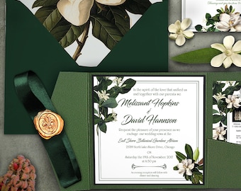 Magnolia Wedding Invitation | Southern style weddings