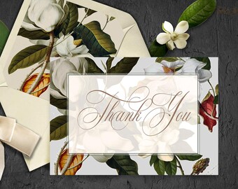 Magnolia Gardens Thank You Note Cards with envelopes liners included