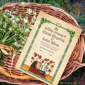 Keltische Hochzeit Gefaltetes Hochzeitsprogramm