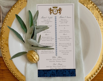 The Royal Renaissance Bi Lingual Wedding Reception or Special Occasions Menu