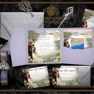 Ever After-A Fairy Tale Wedding Invitation perfect for fantasy, handfasting, reenactment or medieval style weddings