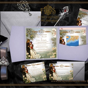 Ever After-A Fairy Tale Wedding Invitation perfect for fantasy, handfasting, reenactment or medieval style weddings