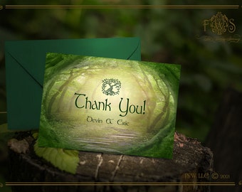 Enchanted Fantasy forest Thank you note card