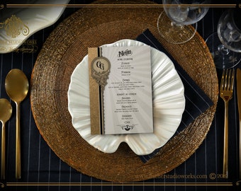 Menu Card: 1920s Roaring Party, Dinner Reception