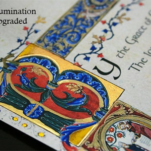 Medieval Wedding Invitation Scroll-rolled with scroll rods image 7