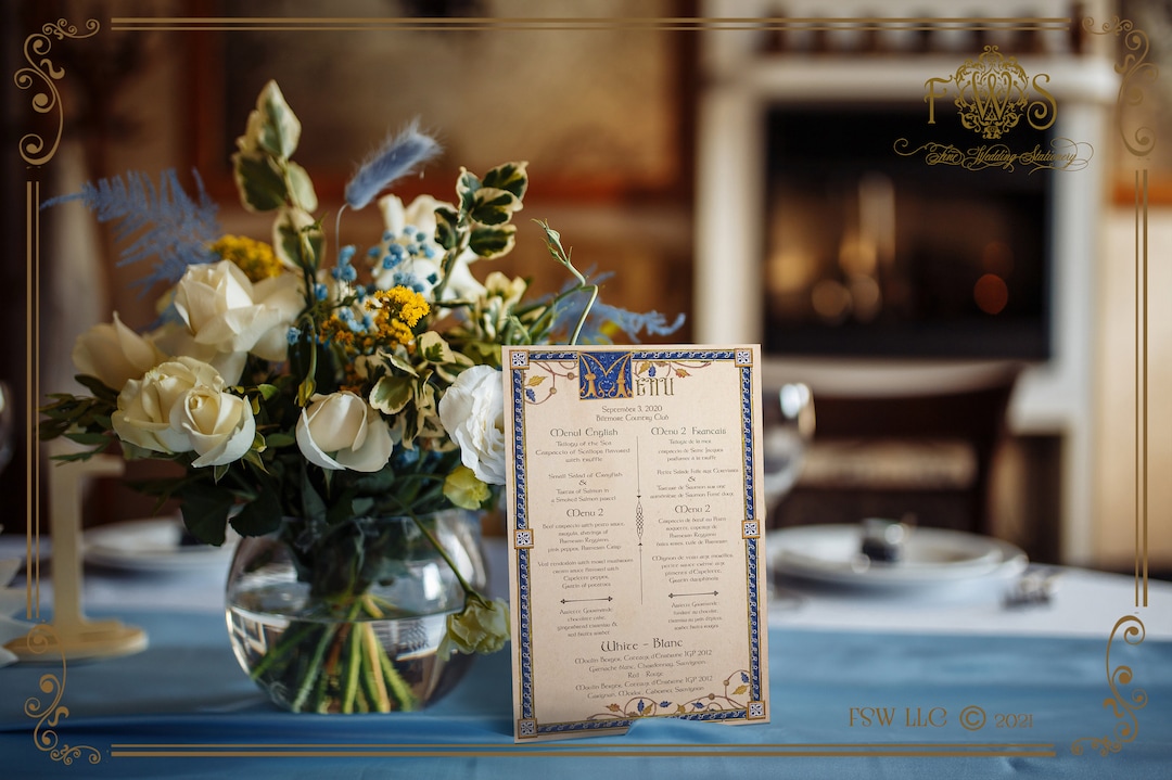 Medieval Codex Extra Large Table Menu for Weddings and Events - Etsy