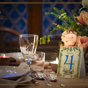 Medieval Celtic Gaelic Wedding Table number Cards