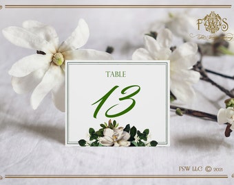 Southern Magnolias Wedding Reception or Special Event Table Number cards